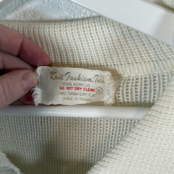 Vintage Knit Fashion Inc. Long Line Big Button Cardigan Floral Butterfly Size XL - Picture 3 of 11